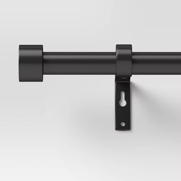 66"-120" Dauntless Curtain Rod Black