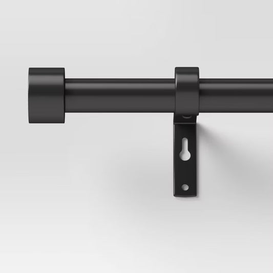 66"-120" Dauntless Curtain Rod Black