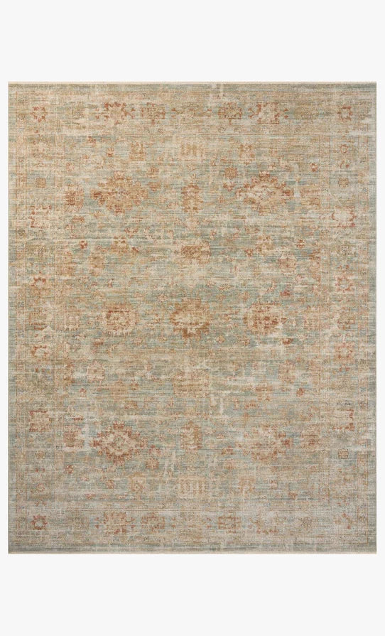 HER-06 Aqua / Terracotta Rug 6'x9'