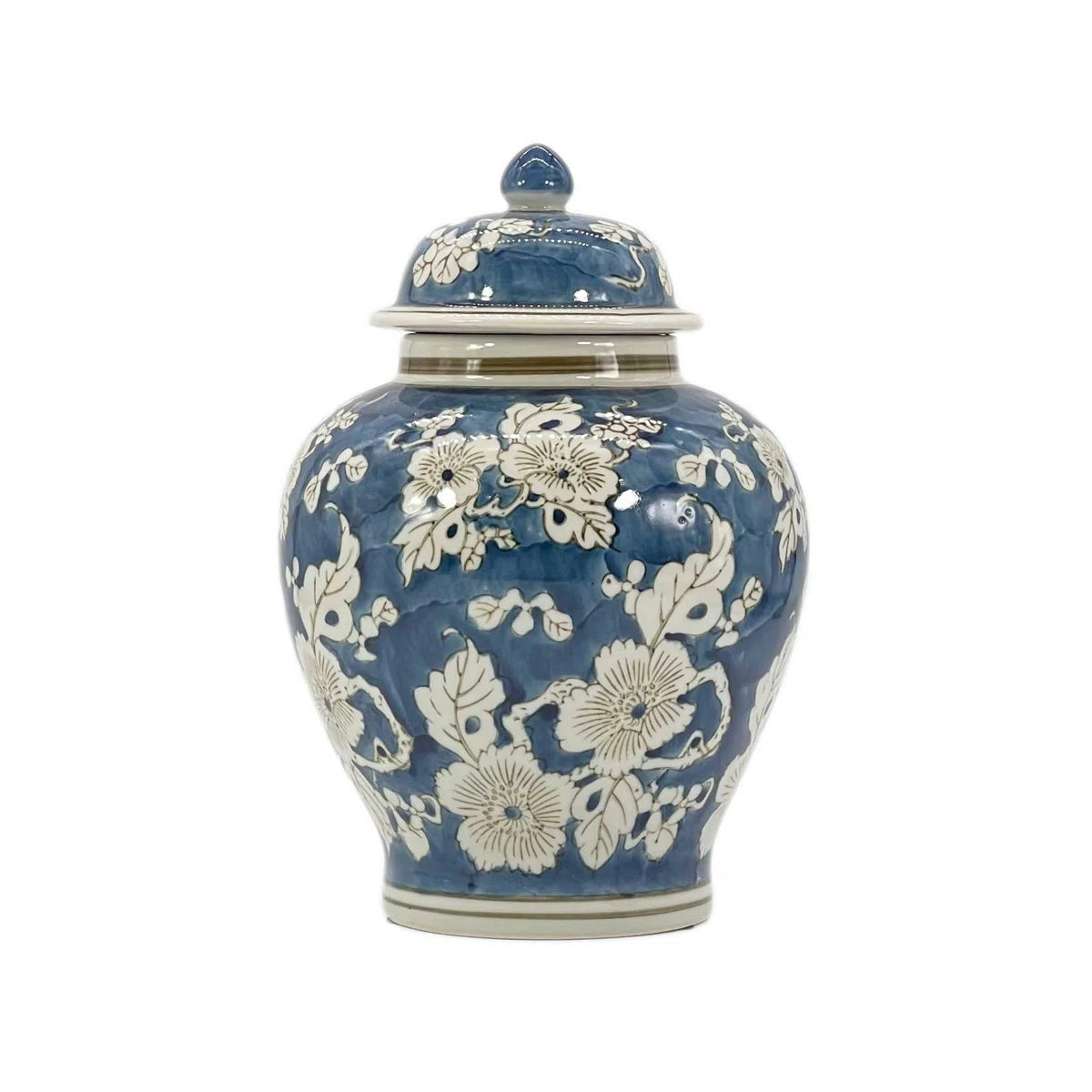 Blue Handmade Ceramic Ginger Jar