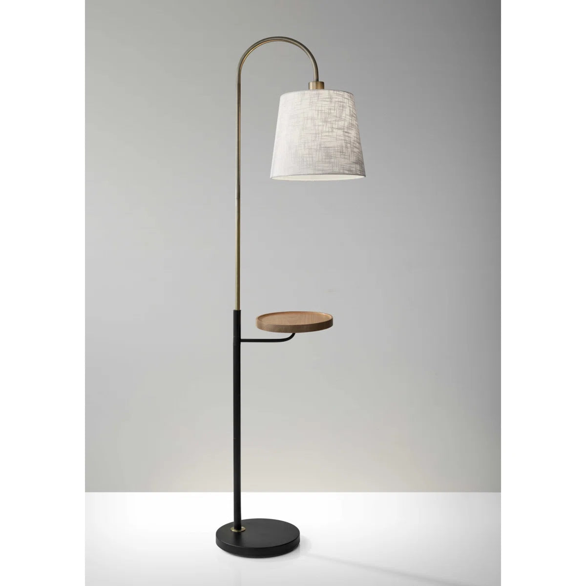 Brass Tray Table Floor Lamp