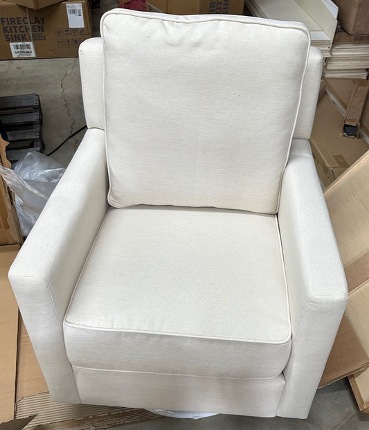 Swivel Glider Club Chair - Natural Fabric