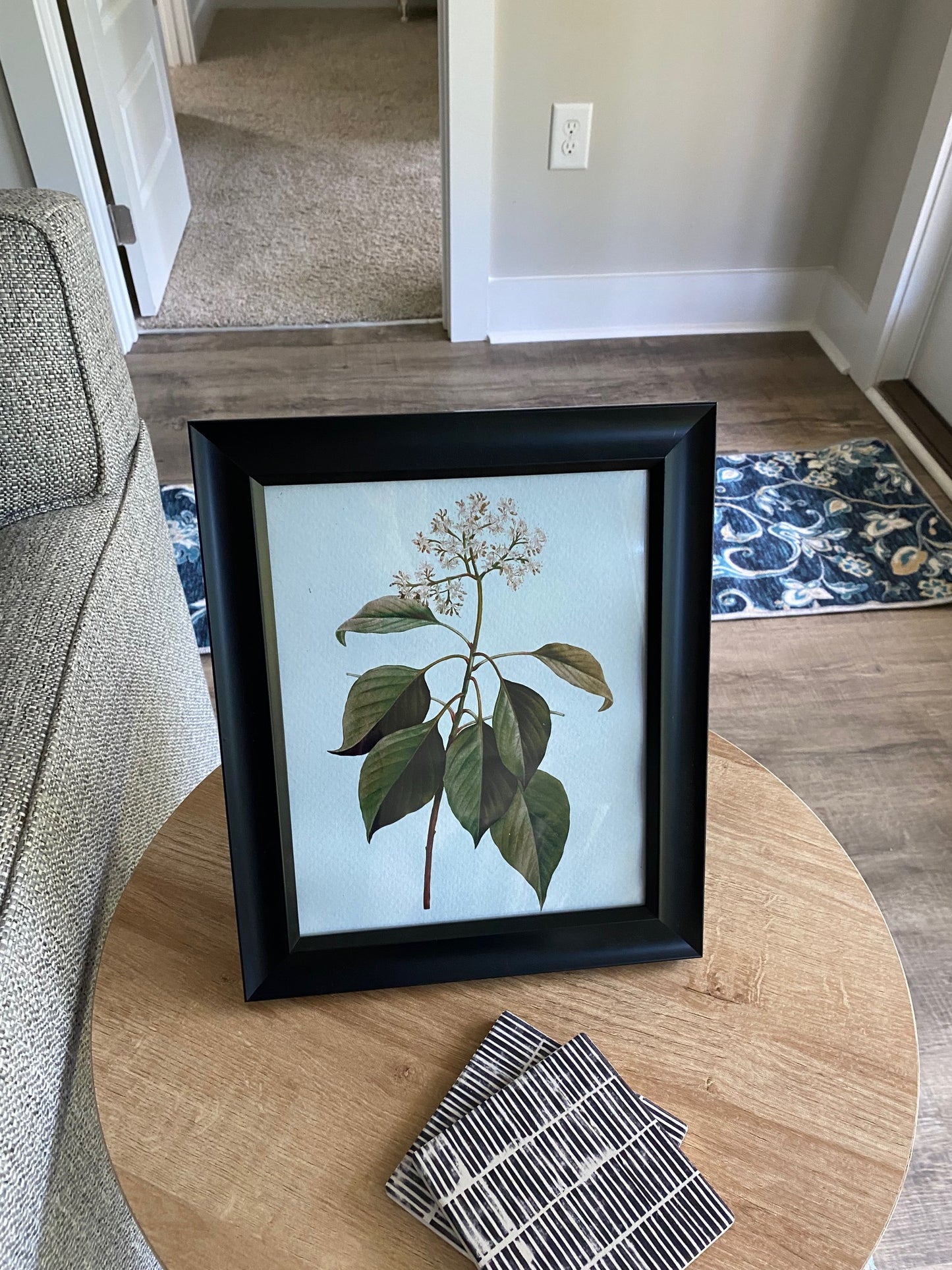 Floral Print Framed in Black - 8x10