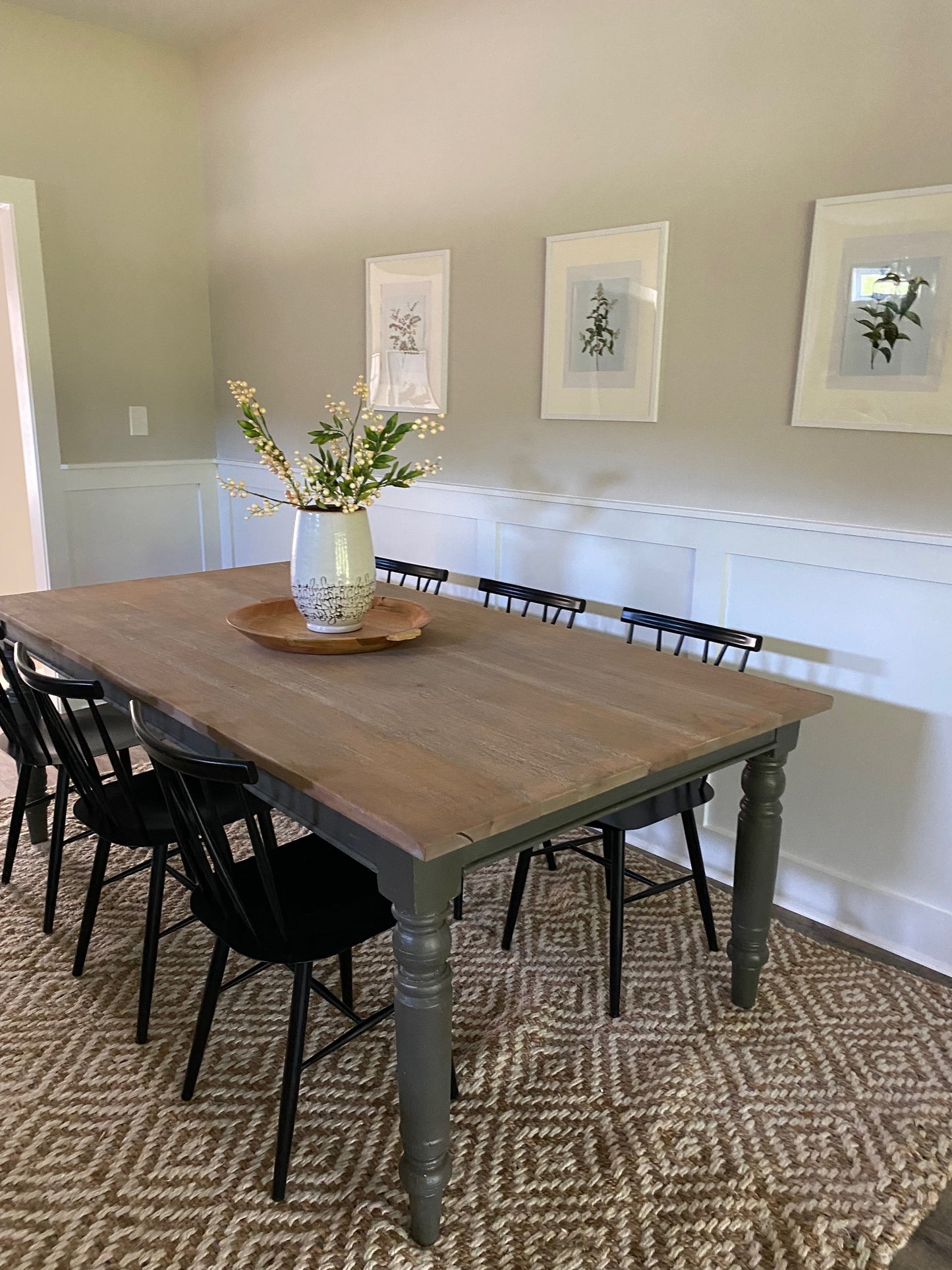 Wood Dining Table with Gray Legs