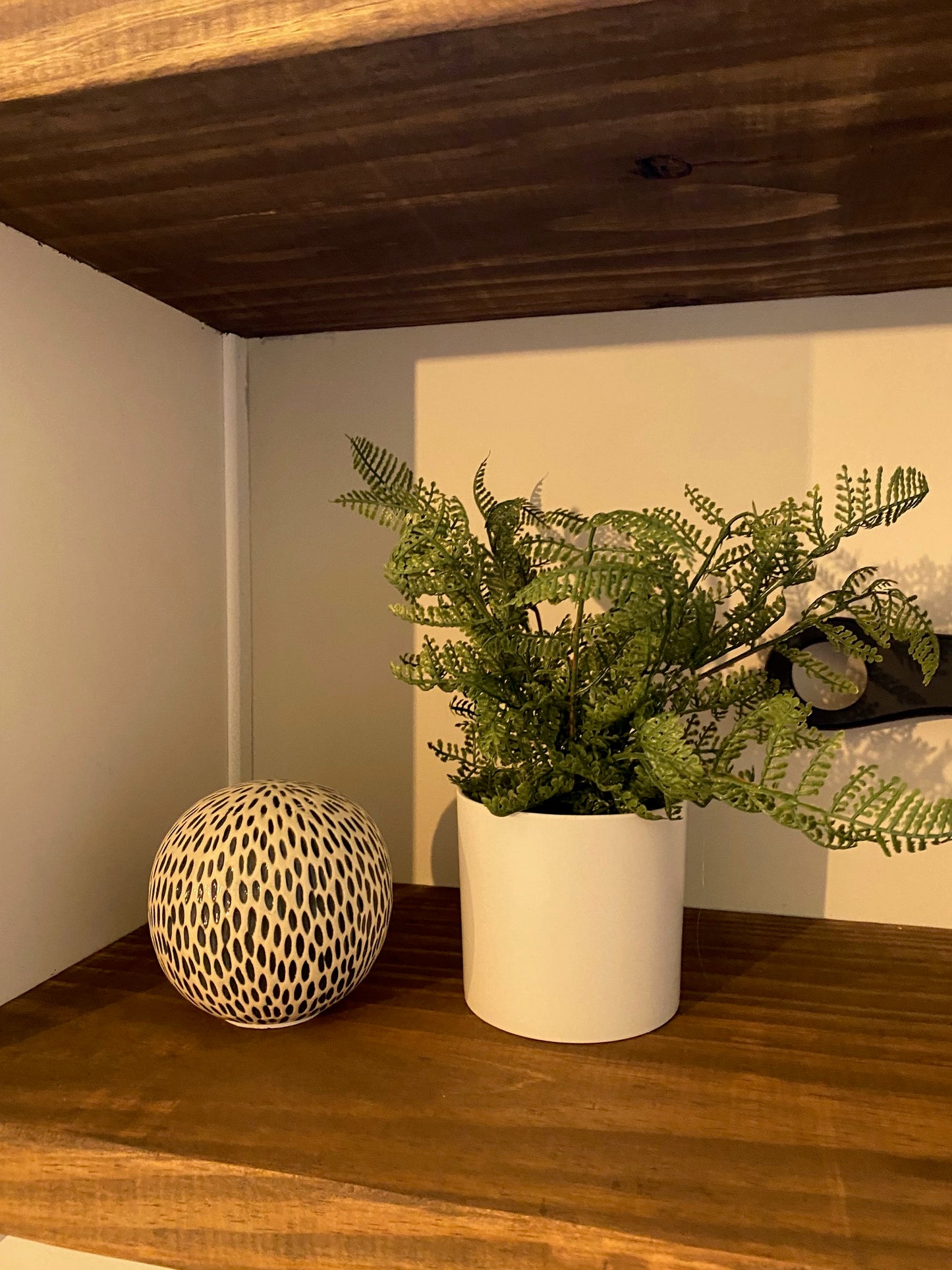 Small Faux Fern in White Pot