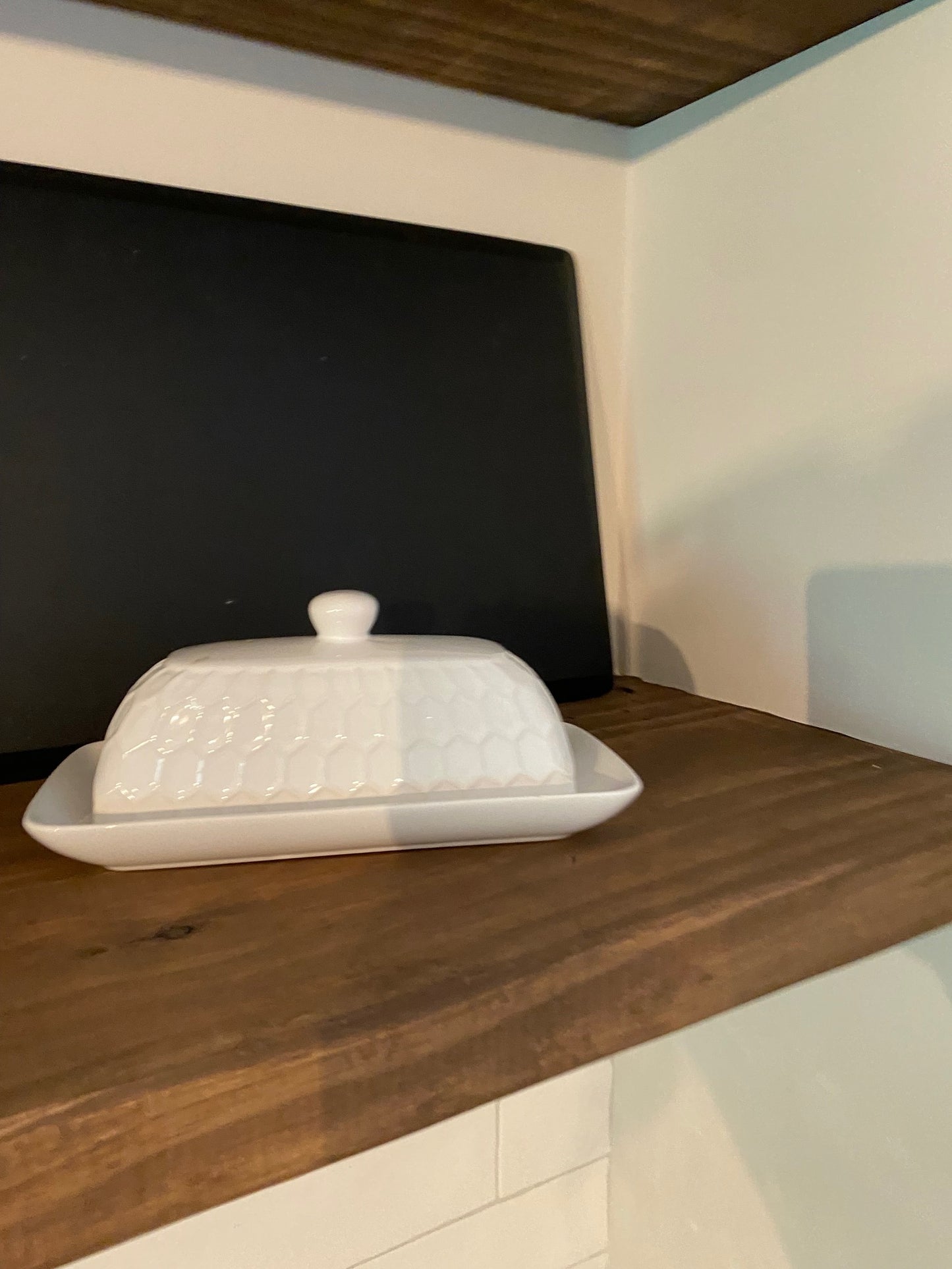 White Covered Butter Dish