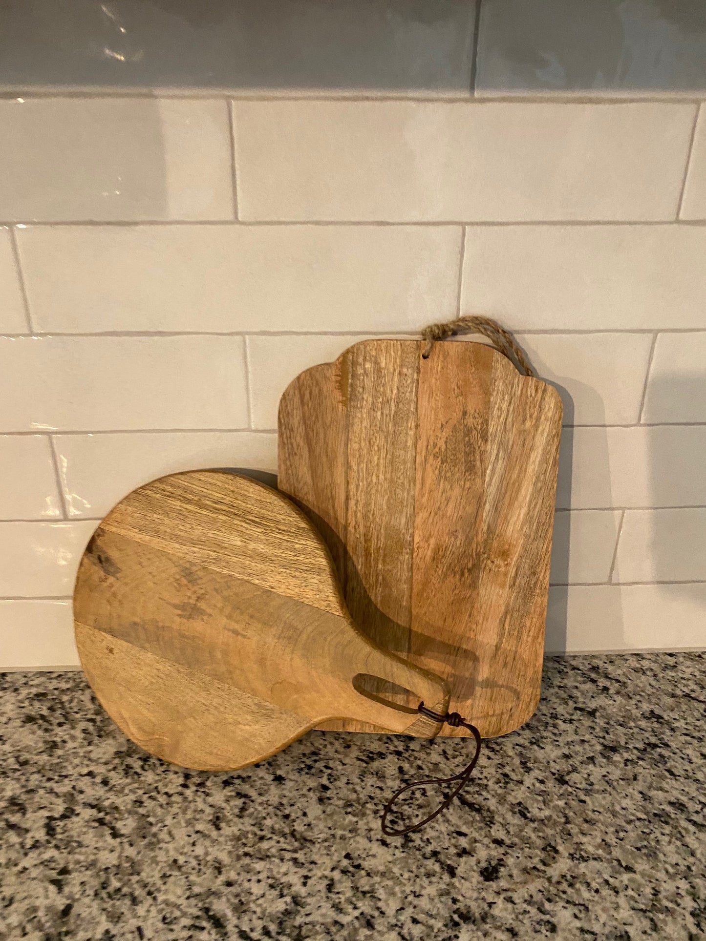 Small Round Wood Cutting Board with Handle