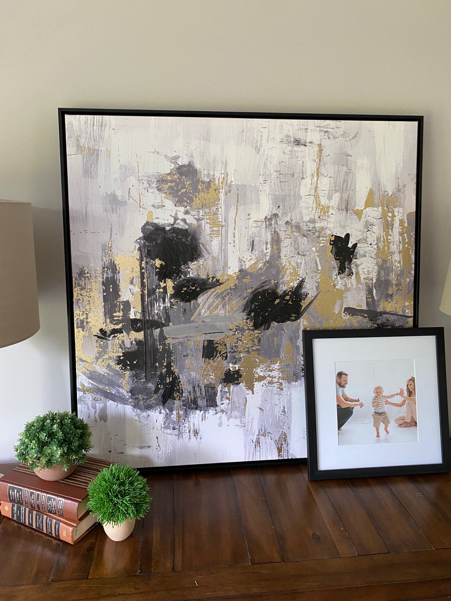 Black and Gold Abstract Wall Art