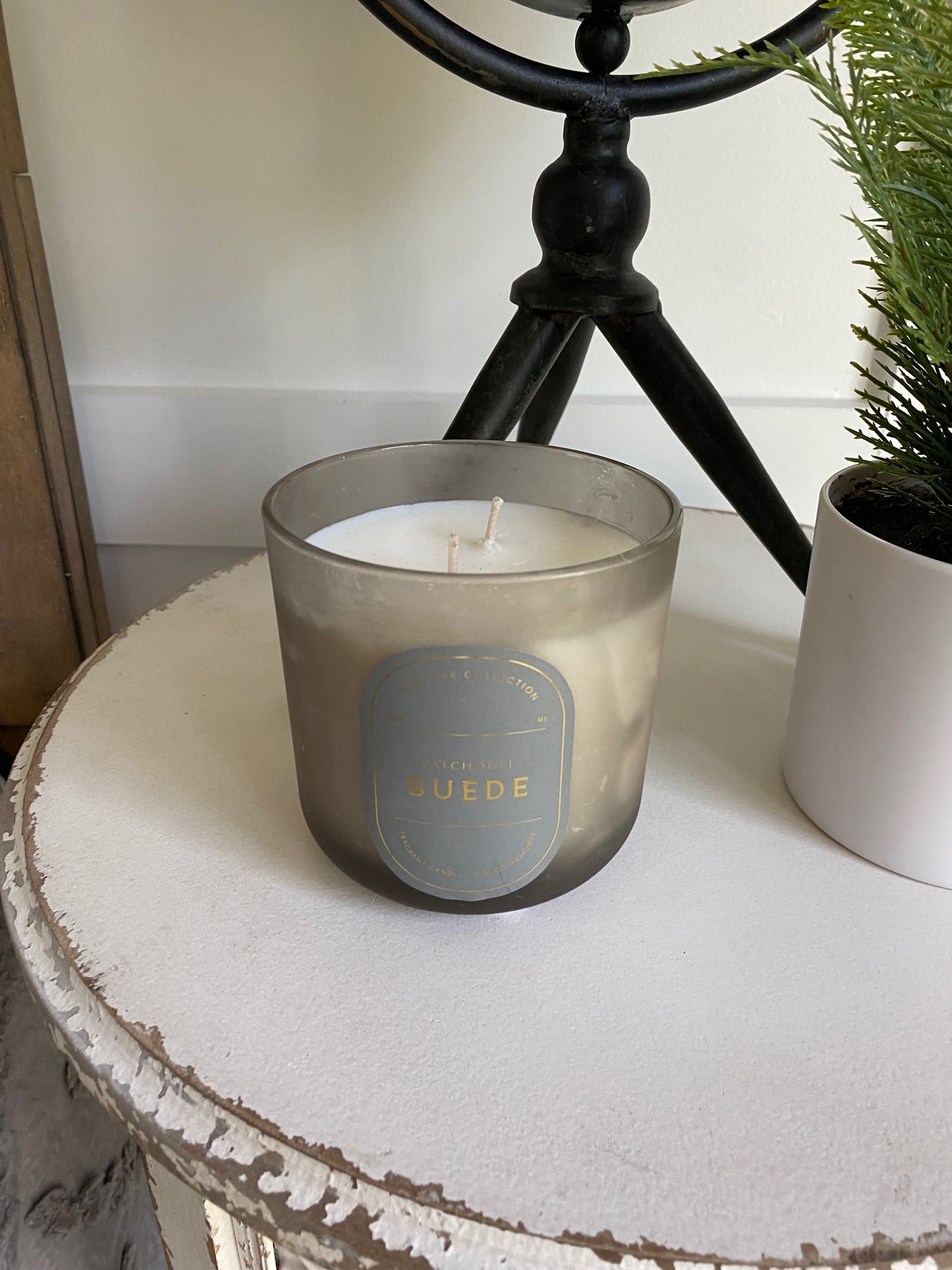 Gray Suede Candle