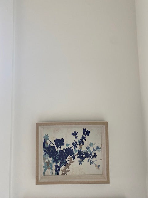 Blue Floral Framed Wall Art