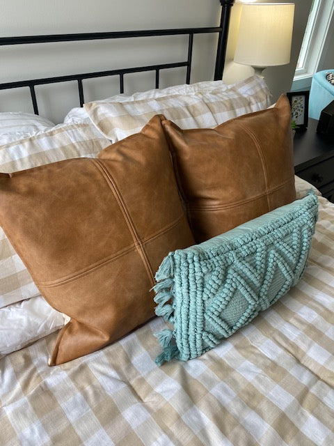 Leather Euro Pillows - Set of 2