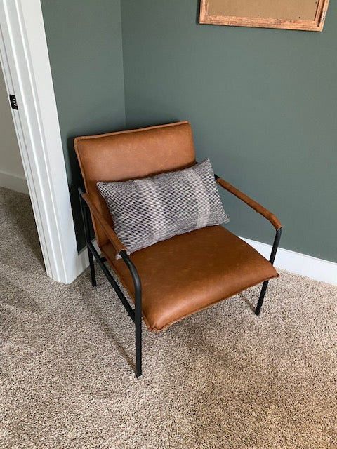 Brown Leather Accent Chair