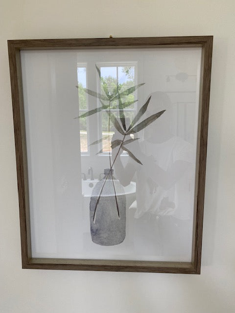 Framed Greenery Art Under Glass