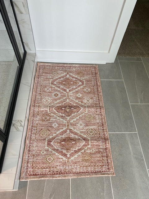 Taupe and Orange Pattern Rug 2x3