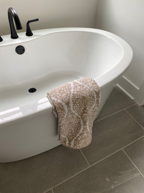 Taupe Patterned Bath Towels - Set of 2