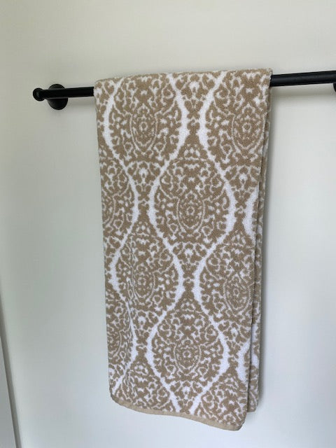 Taupe Patterned Bath Towels - Set of 2