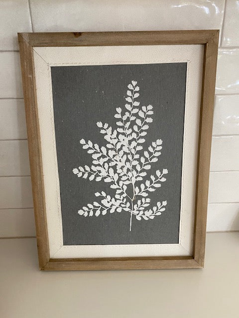 Gray Linen Floral Print - 8x10