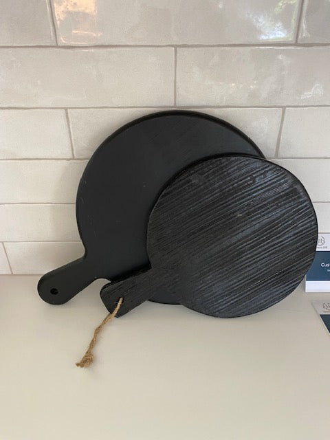 Round Black Cutting Board - Set of 2