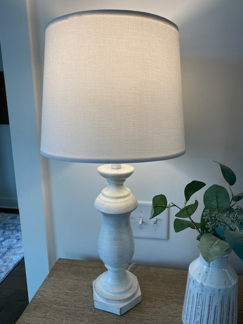 White Wooden Table Lamp