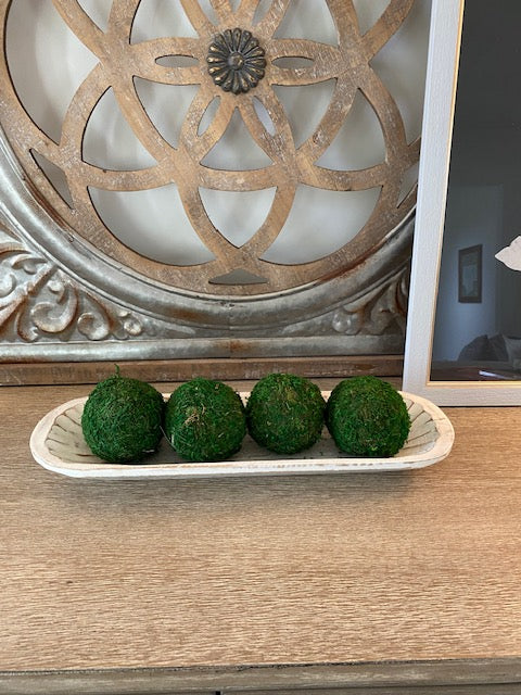 Rounded Rectangle Tray with Moss Balls