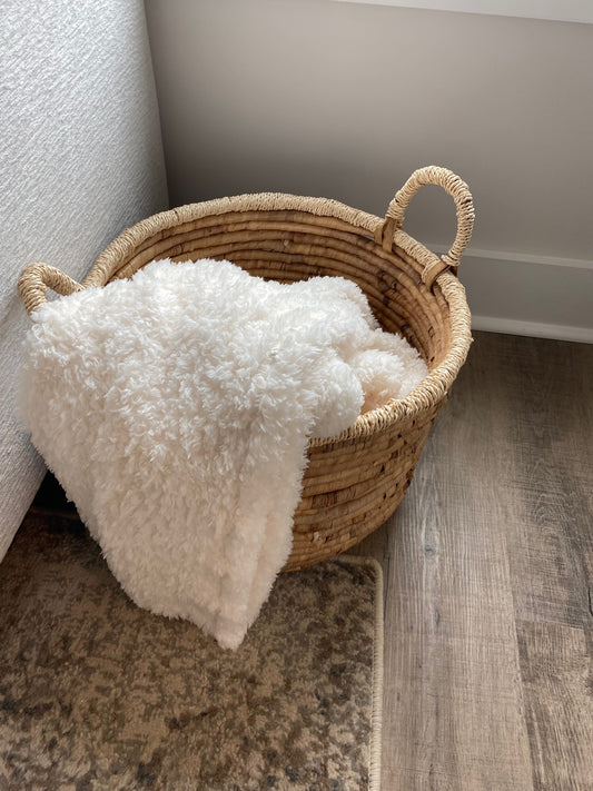 White Fluffy Throw Blanket