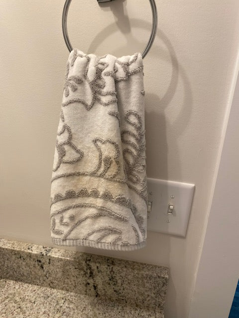 Gray Textured Hand Towel