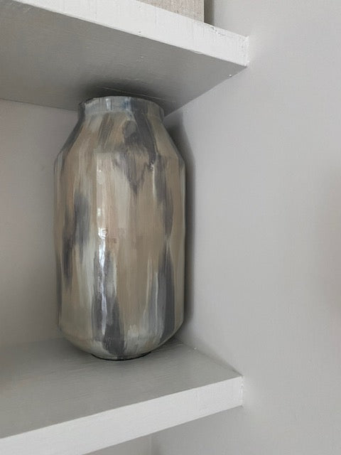 Gray Watercolor Tall Vase