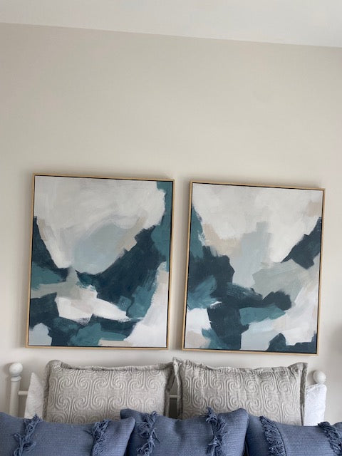 Blue Abstract Painting - Set of 2