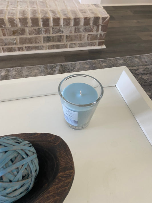 Light Blue Glass Candle