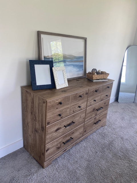 Wood Dresser with Black Hardware