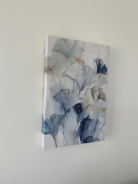 Blue Abstract Floral Wall Art - Set of 2