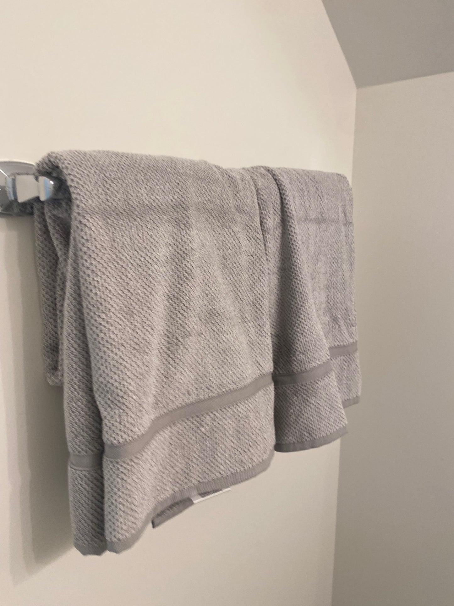 Gray Woven Bath Towels - Set of 2