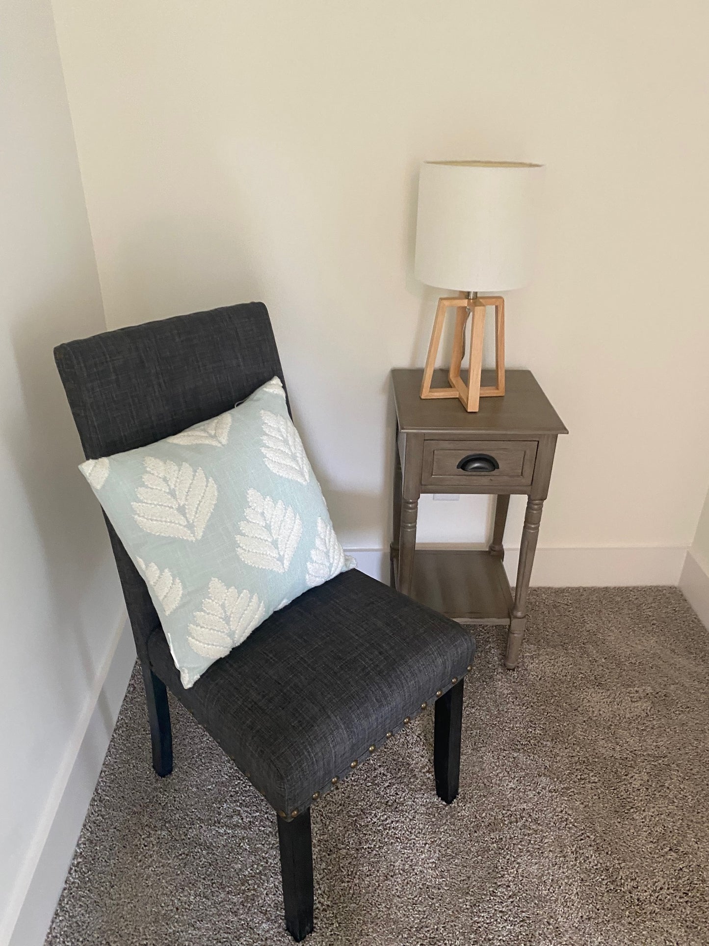 Light Blue Embroidered Throw Pillow