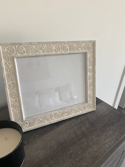 White Carved Frame 8x10