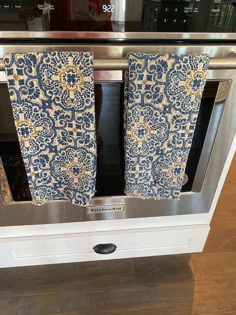 Blue Pattern Kitchen Towels