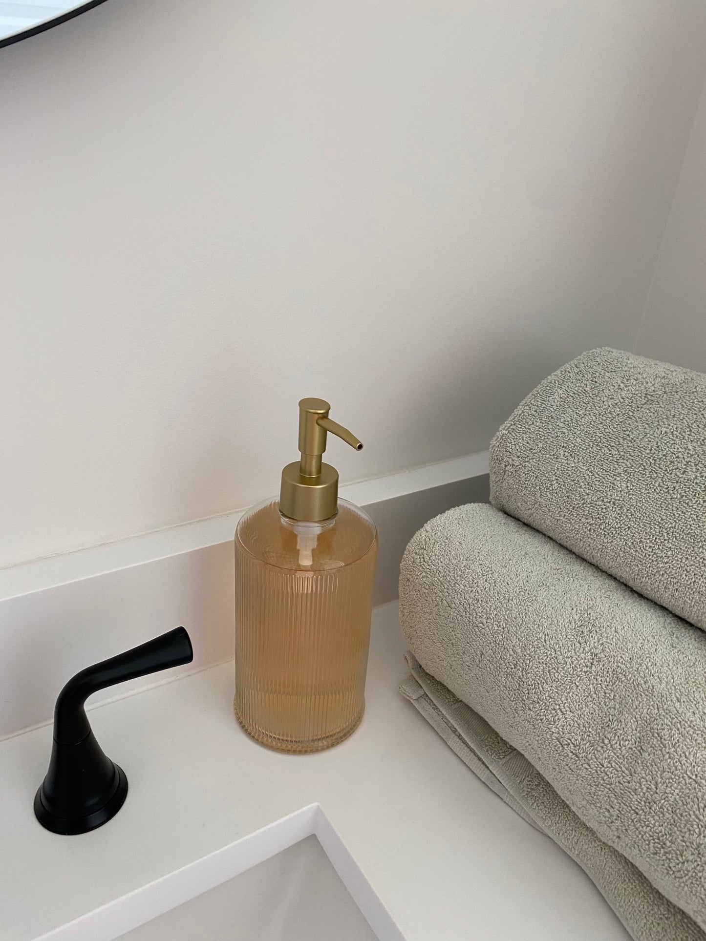 Gold and Glass Soap Dispenser