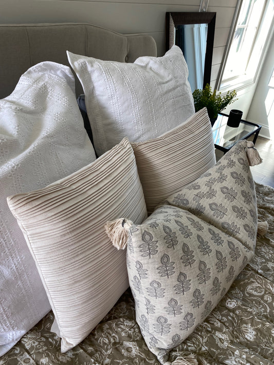 Taupe Velvet Throw Pillows - Set of 2