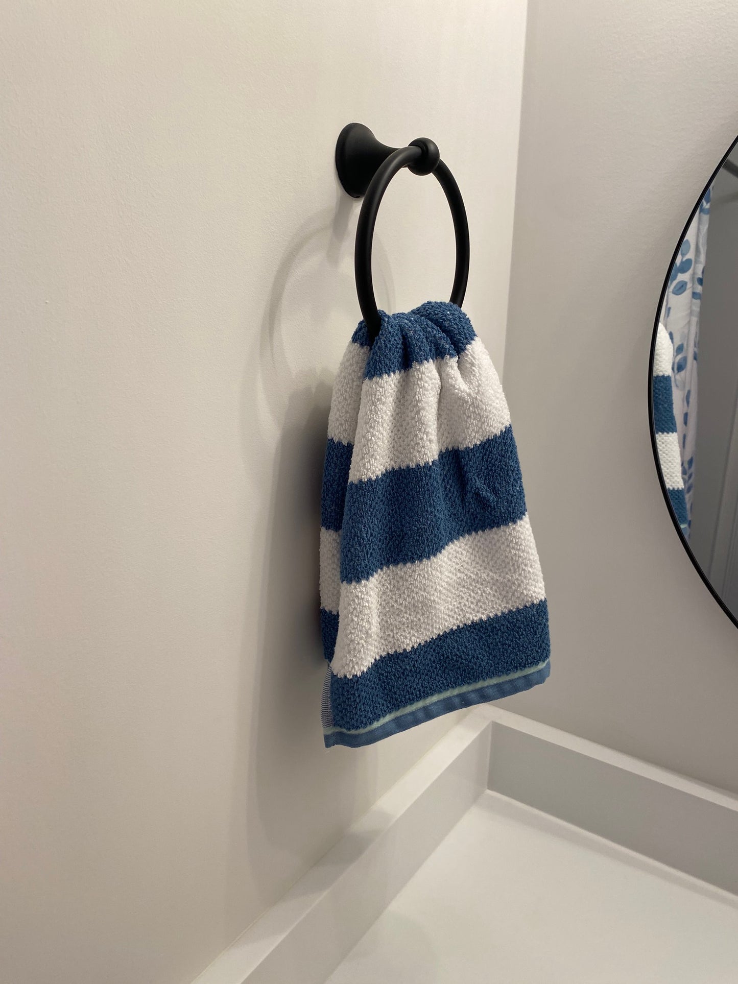 Blue and White Striped Hand Towels