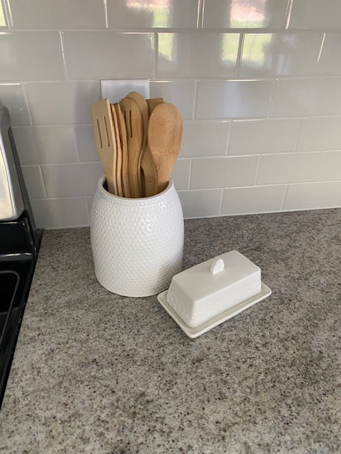 White Covered Butter Dish