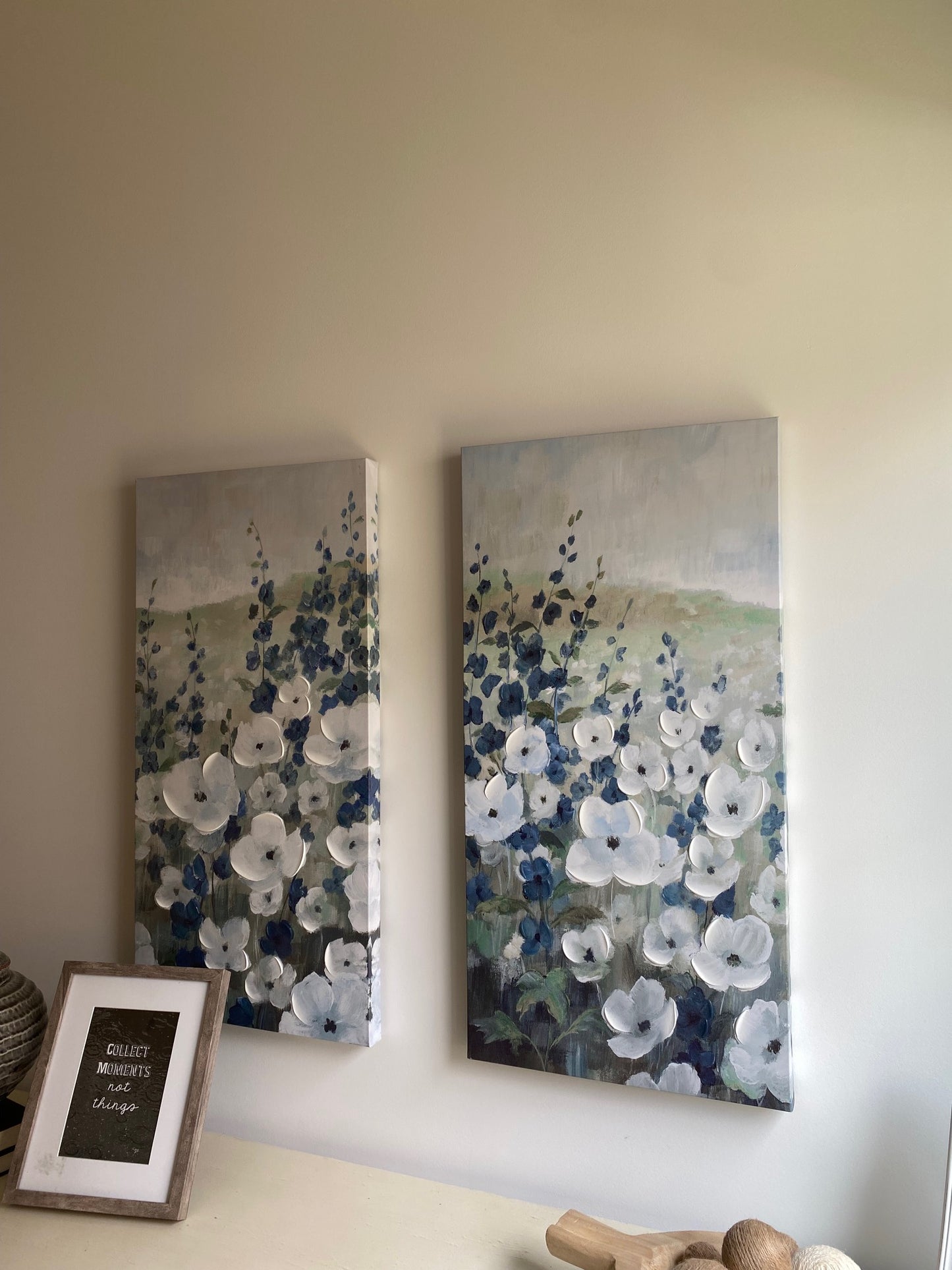 Blue and White Floral Wall Art - Set of 2