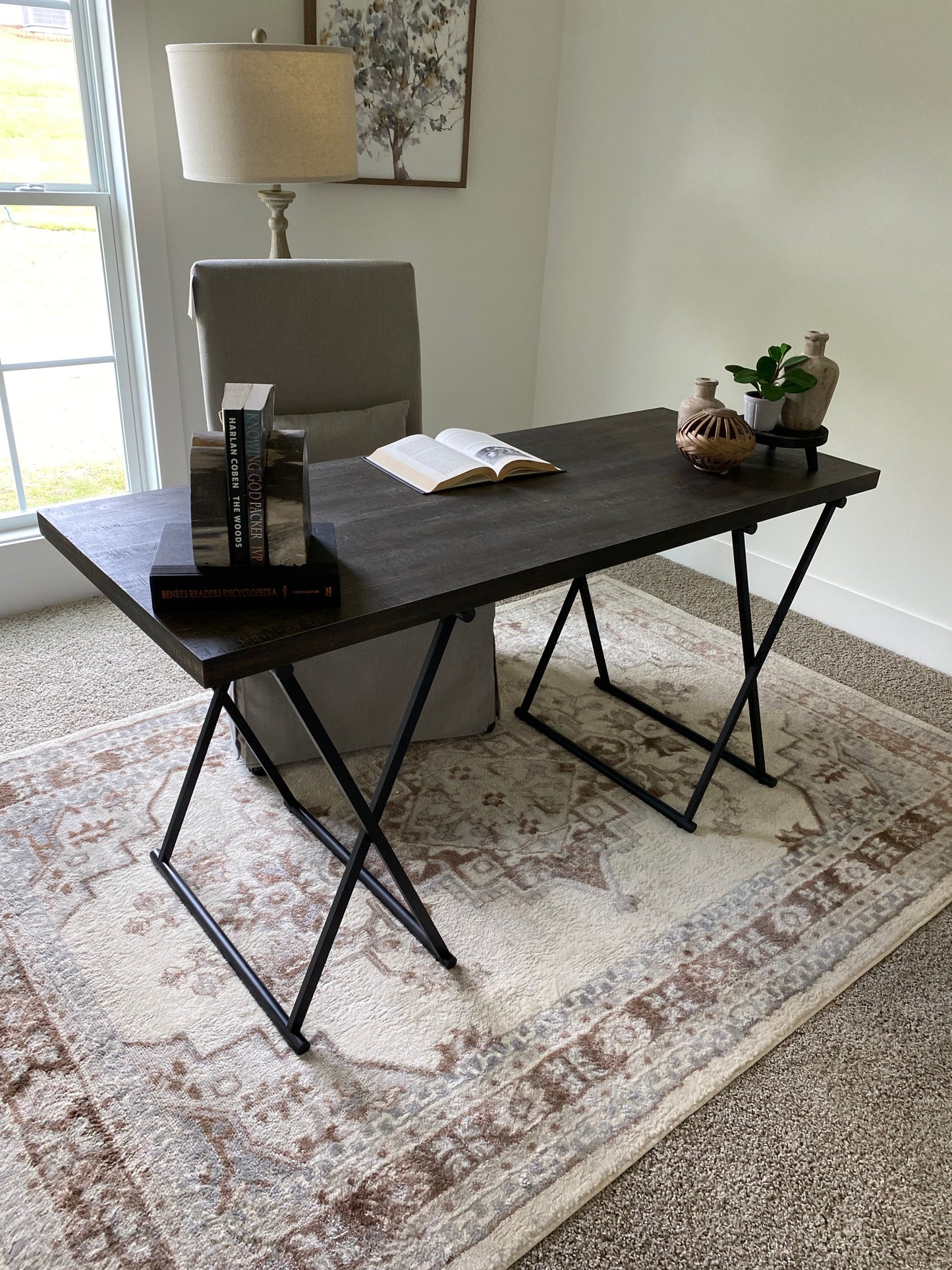 Modern Wood and Iron Desk