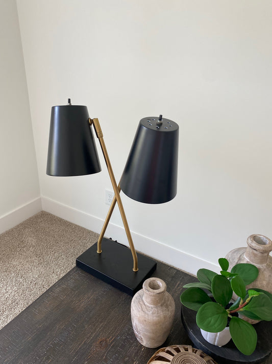 Black Double Desk Lamp