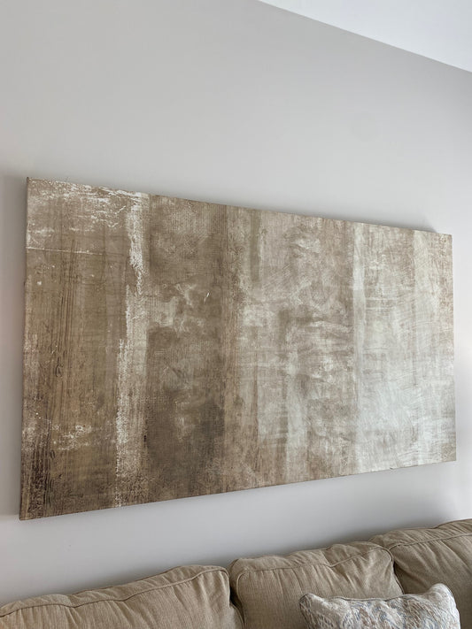 Oversized Taupe Abstract Wall Canvas