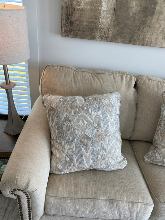 Patterned Taupe Throw Pillow