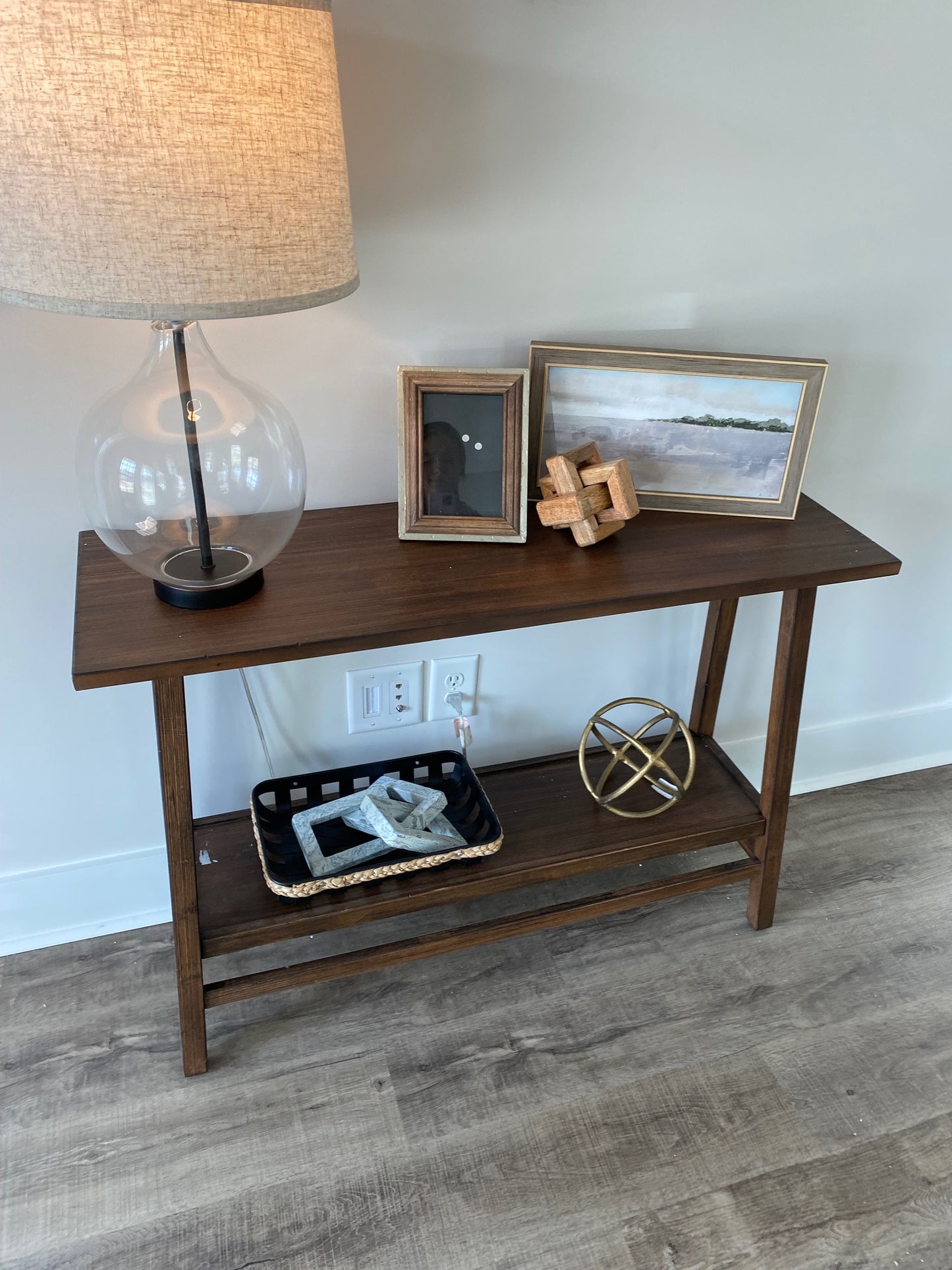 Dark Wood Rectangle Console Table