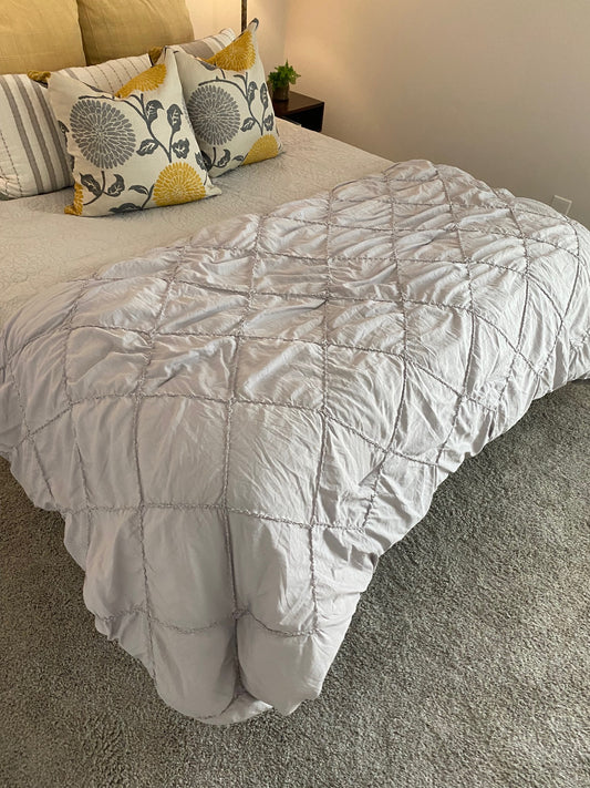 Gray Quilted Comforter - Queen