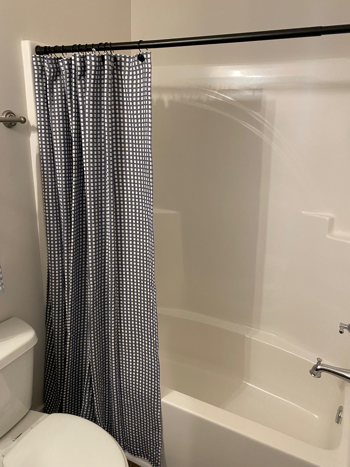 Blue and White Plaid Shower Curtain