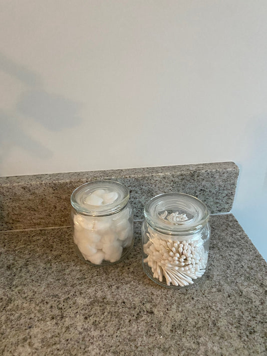 Glass Bathroom Canisters (Set of 2)