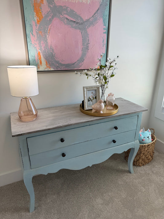 Teal Two Drawer Dresser