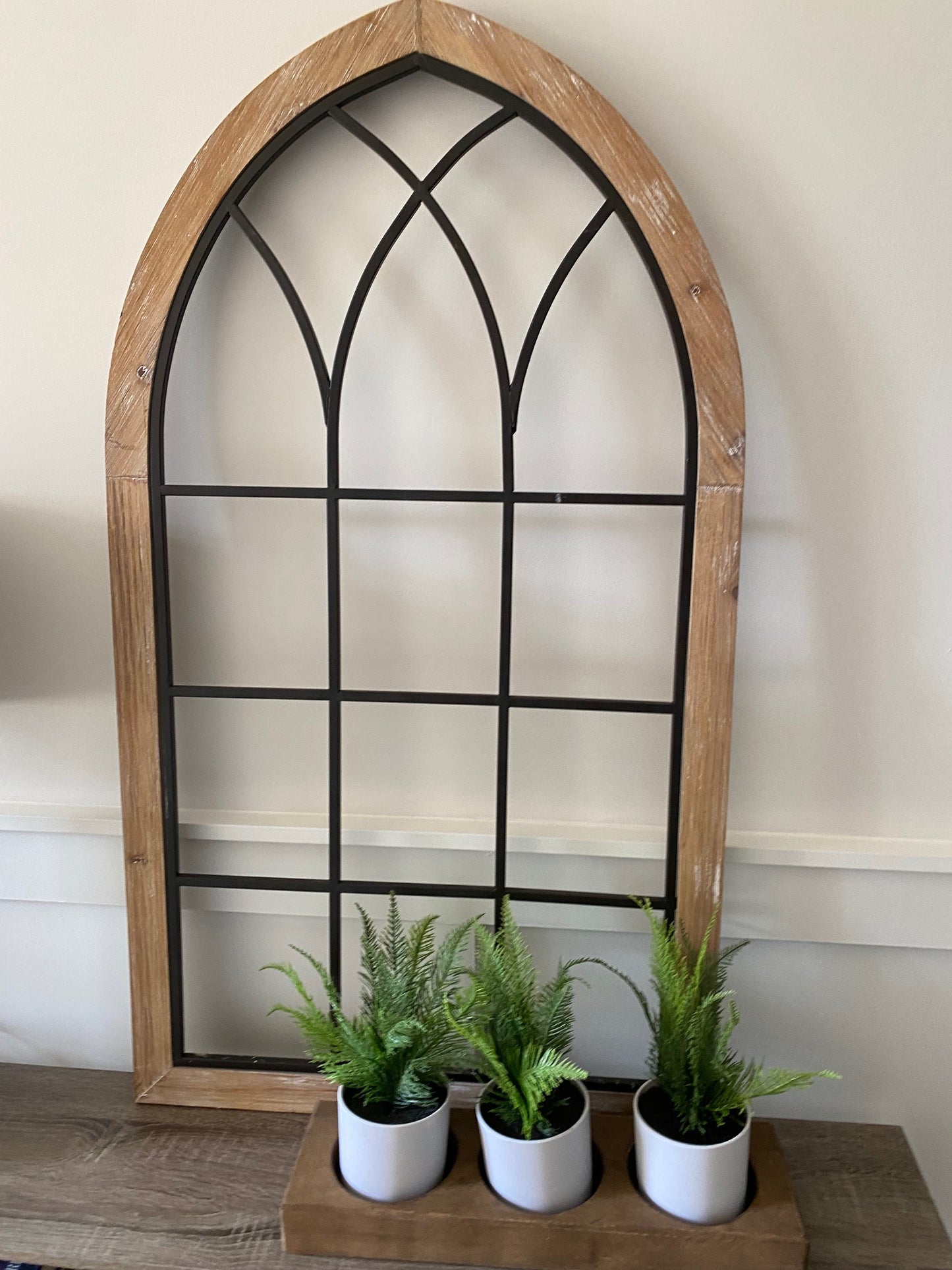 Brown Wood and Metal Arch Wall Art